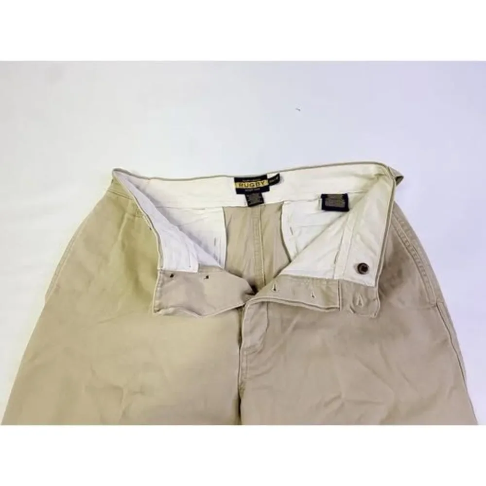 VTG Ralph Lauren Rugby Chino Pants Mens 32x30 Khaki Buckle Back Preppy Heritage